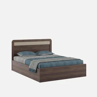 Kia King Bed 3/4 Lift-on Storage - Lyon Walnut