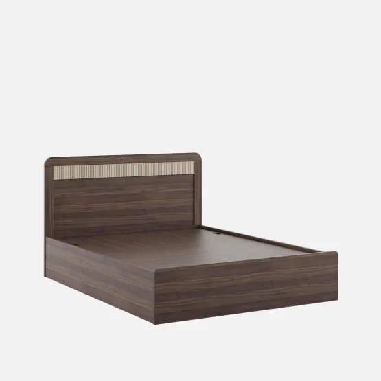 Kia King Bed 3/4 Lift-on Storage - Lyon Walnut