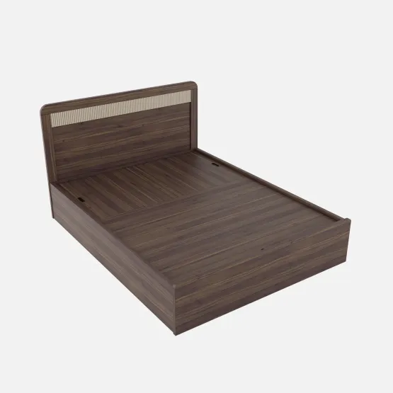 Kia King Bed 3/4 Lift-on Storage - Lyon Walnut