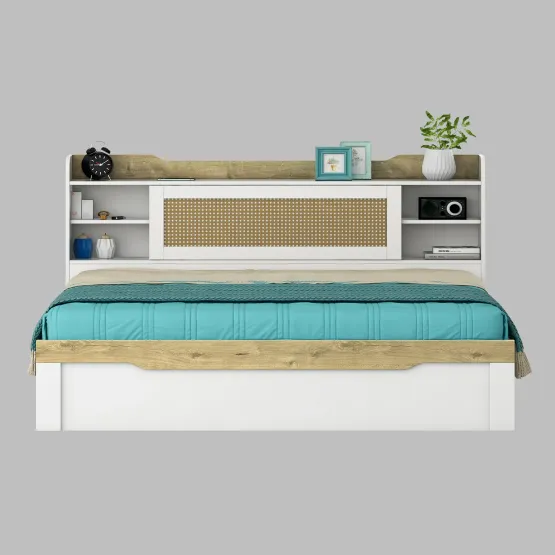 Kosmo Lilly Queen Bed With Box Storage - Kingston White