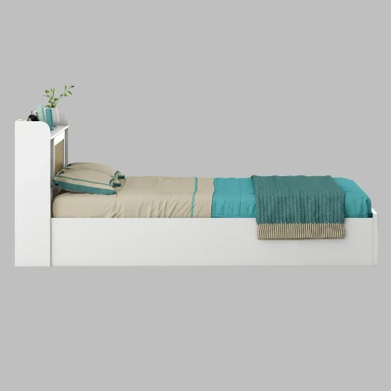 Kosmo Lilly Queen Bed With Box Storage - Kingston White