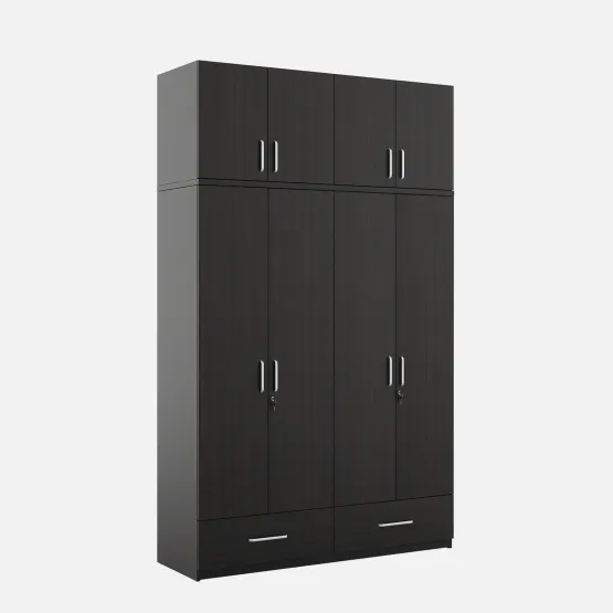 Linden 4 Door Wardrobe Without Mirror With Loft - Natural Wenge