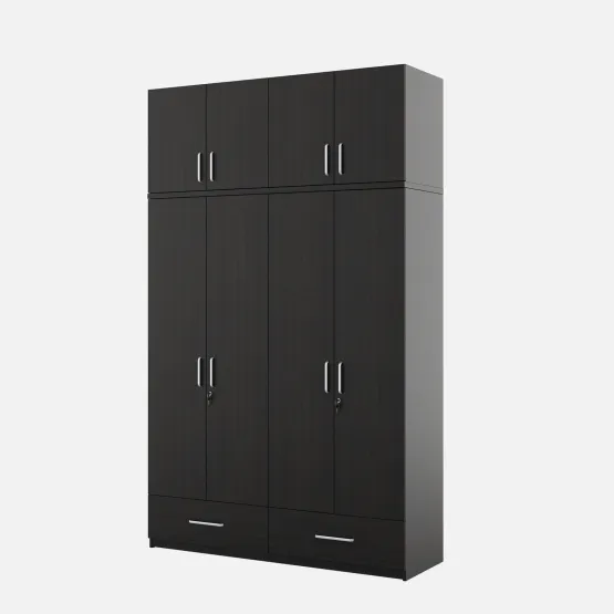 Linden 4 Door Wardrobe Without Mirror With Loft - Natural Wenge