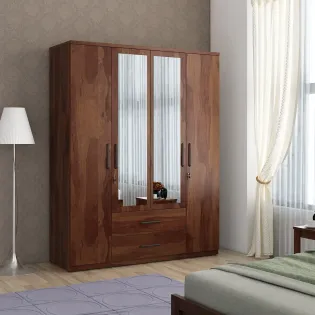 Kosmo Lauren 4 Door Wardrobe With Mirror-sheesham