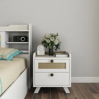 Kosmo Lilly  Bed Side Table - Kingston White