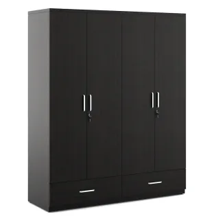 Kosmo Linden 4 Door Wardrobe Without Mirror (natural Wenge)