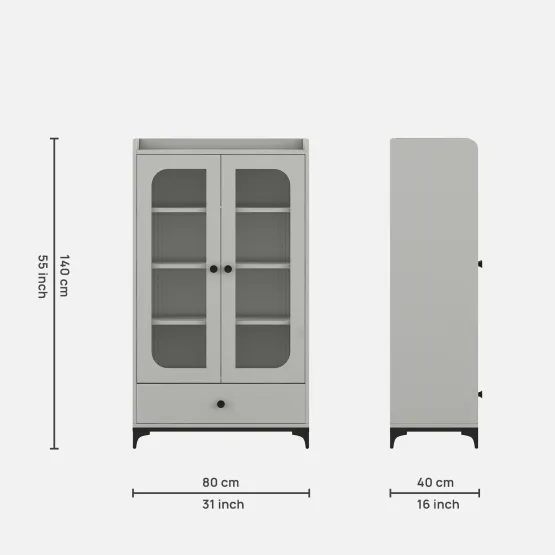 Multipurpose Unit / Shoe Rack Mpc140 Pumic Grey (matt) & Black