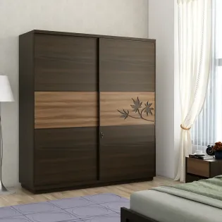 Maple 2 Door Sliding Wardrobe - Fumed Oak Woodpore