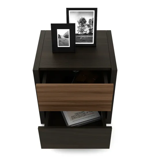 Kosmo Maple Bed Side Table - Fumed Oak (woodpore)