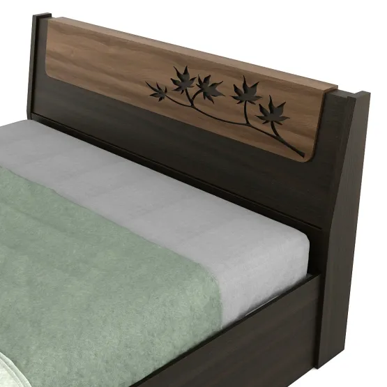 Kosmo Maple V3 King Bed With 3/4th Lift On Storage - Fumed Oak (woodpore)