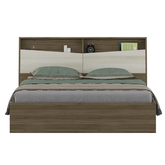 Kosmo Martin Queen Bed With 3/4  Lifton - Lyon Walnut