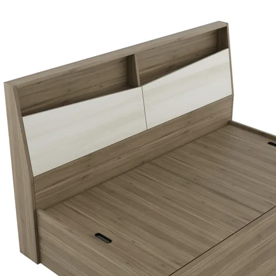 Kosmo Martin Queen Bed With 3/4  Lifton - Lyon Walnut