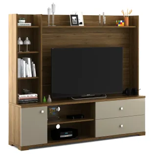 Wall Unit Marvella - Hg Cashmere And Natural Teak