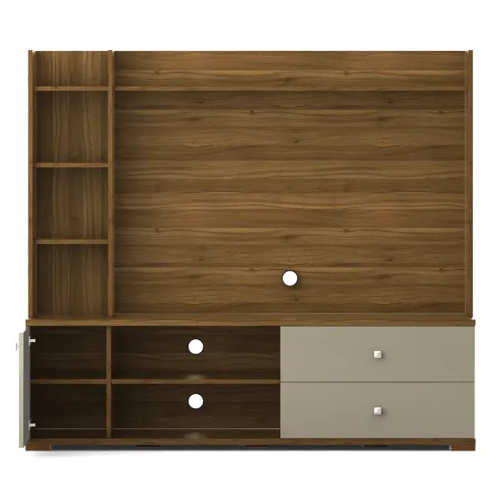 Kosmo Wall Unit Marvella - Hg Cashmere And Natural Teak