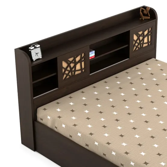 Kosmo Mayflower Queen Bed With 3/4th Lift Storage - Vermount Woodpore