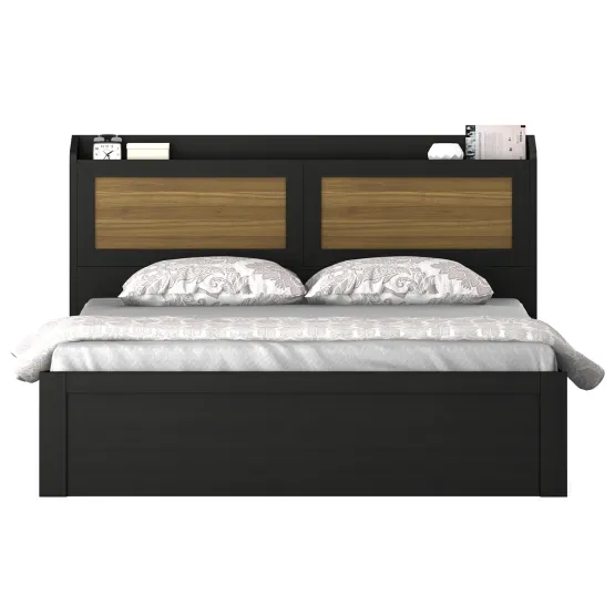 Metro King Bed Box Storage - Natural Wenge - Woodpore