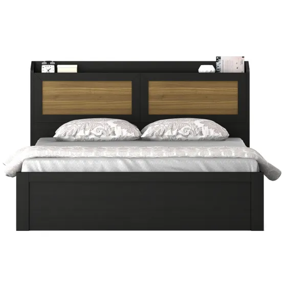 Metro King Bed Box Storage - Natural Wenge - Woodpore