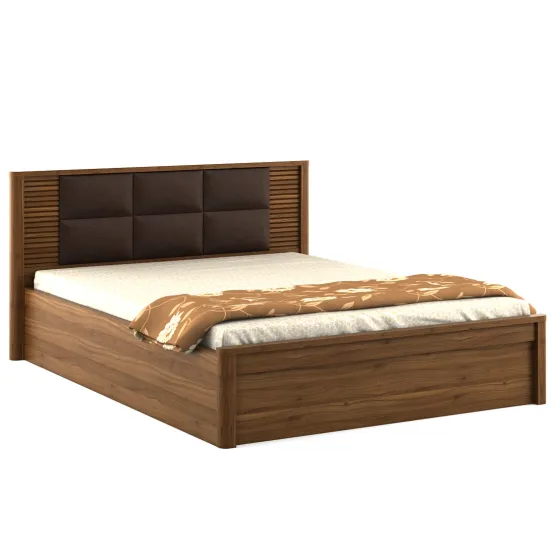 Modena Queen Bed 3/4 Lifton Storage - Natural Teak