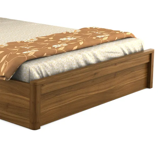 Modena Queen Bed 3/4 Lifton Storage - Natural Teak