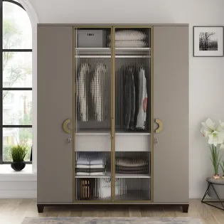 Morgan 4 Door Wardrobe - Esm Sahara Beige