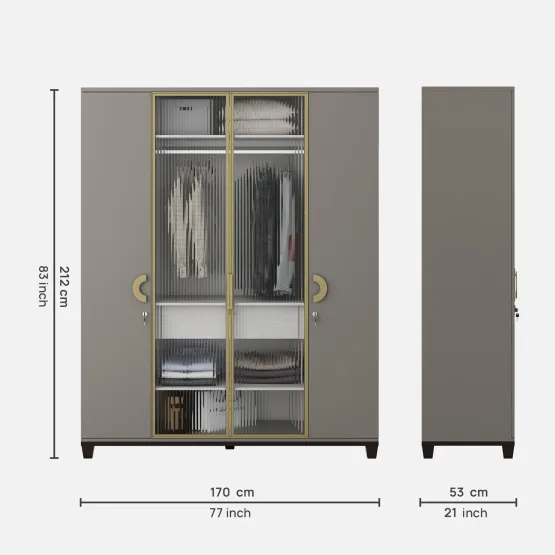 Morgan 4 Door Wardrobe - Esm Sahara Beige