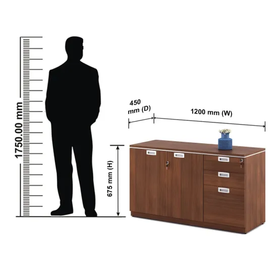 Nova Credestal 1200 (w) X 450 (d) X 675 (h) - Walnut Rigato