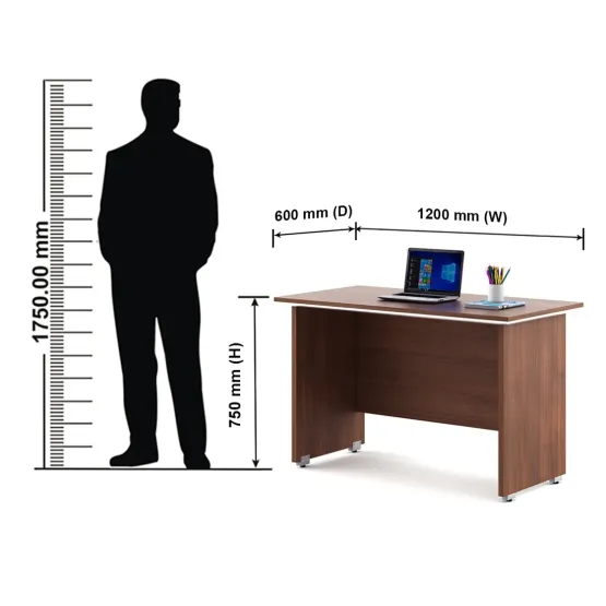 Nova Desking Office Table 1200(w)x600(d)x750(h) - Walnut Rigato