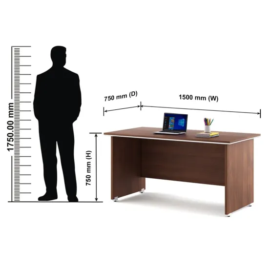 Nova Desking Office Table 1500(w)x750(d)x750(h) - Walnut Rigato