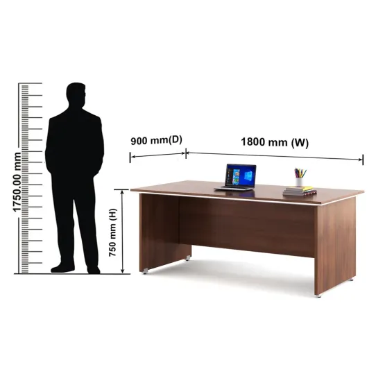 Nova Desking Office Table 1800(w)x900(d)x750(h) - Walnut Rigato