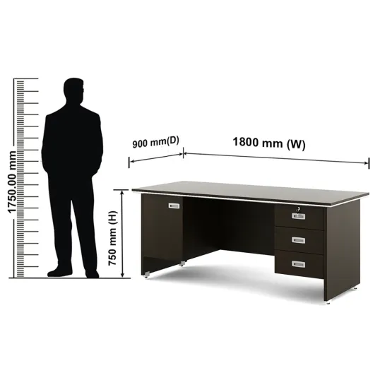 Nova Integra Office Table 1800(w)x900(d)x750(h) Wt 3d1s - Vermount