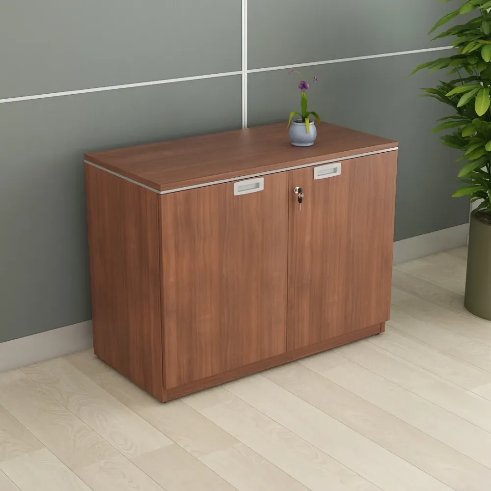 Nova Low Height Storage 900(w)x450(d)x675(h) - Walnut Rigato