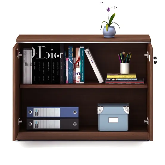 Nova Low Height Storage 900(w)x450(d)x675(h) - Walnut Rigato