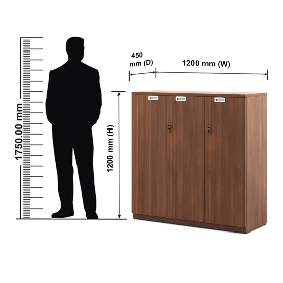 Nova Mid Height Storage 1200(w)x450(d)x1200(h) - Walnut Rigato