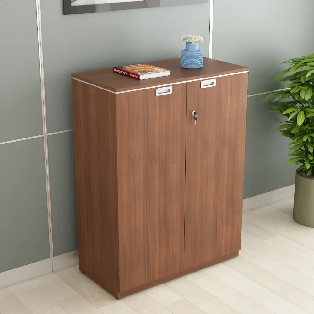 Nova Mid Height Storage 900(w)x450(d)x1200(h) - Walnut Rigato