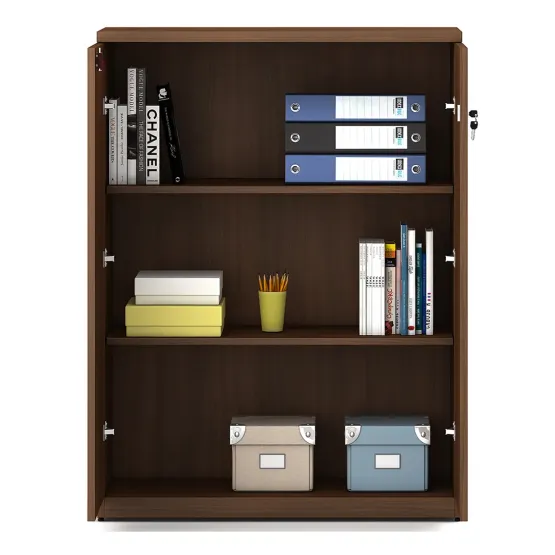 Nova Mid Height Storage 900(w)x450(d)x1200(h) - Walnut Rigato