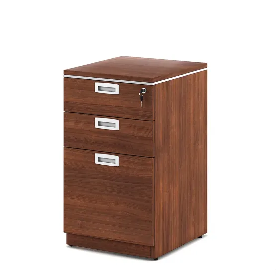 Nova Pedestal With 3 Drawers 404w X 450d X 675h - Walnut Rigato