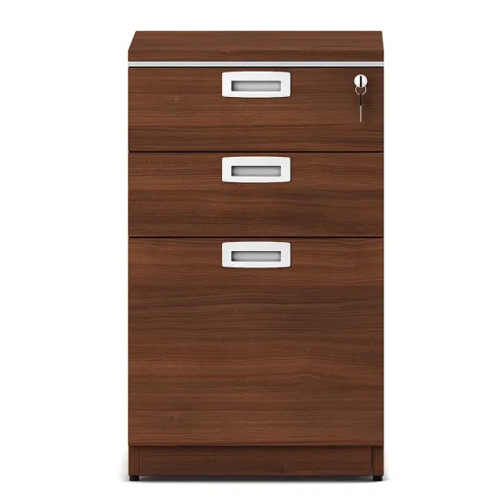 Nova Pedestal With 3 Drawers 404w X 450d X 675h - Walnut Rigato