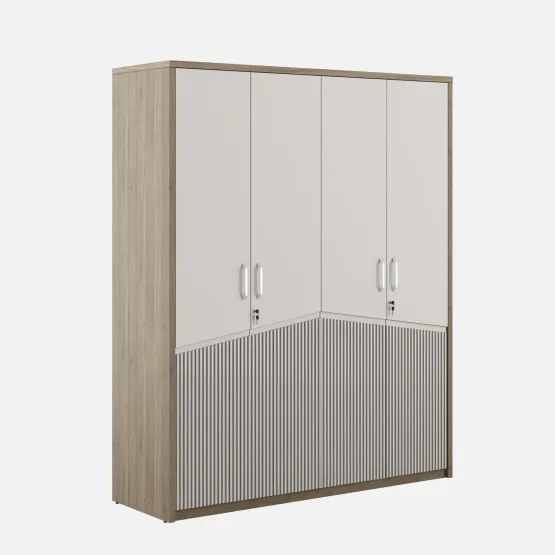 Kosmo Nora 4 Door Wardrobe Without Mirror - Lyon Walnut