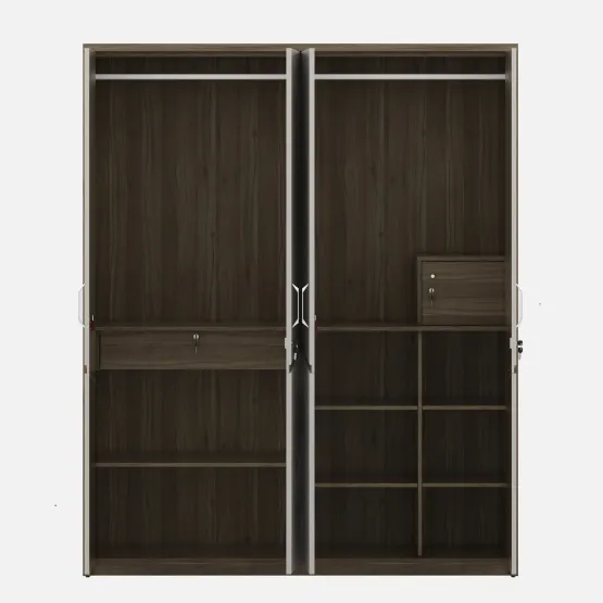 Kosmo Nora 4 Door Wardrobe Without Mirror - Lyon Walnut