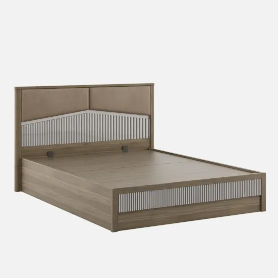 Kosmo Nora Queen Bed  Full Lift On With Top Plank - Lyon Walnut