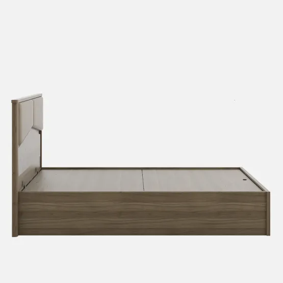 Kosmo Nora King Bed  Full Lift On With Top Plank - Lyon Walnut