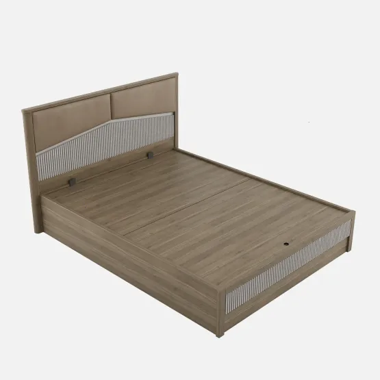 Kosmo Nora Queen Bed  Full Lift On With Top Plank - Lyon Walnut