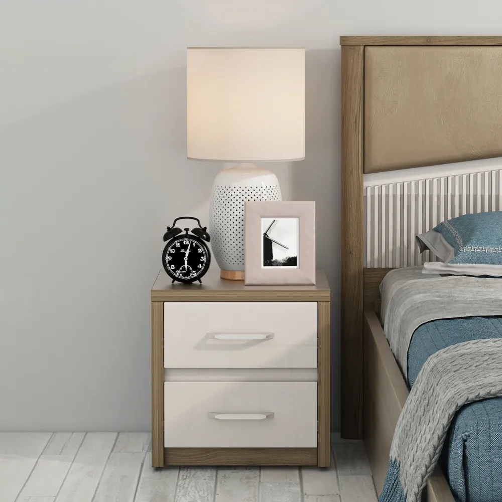 Nora Bedside - Lyon Walnut & Hg Ceramic