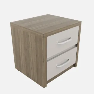 Nora Bedside Table - Lyon Walnut & Hg Ceramic