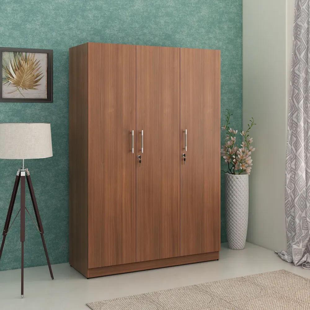 Kosmo Optima 3 Door Wardrobe - Walnut Rigato