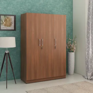 Kosmo Optima 3 Door Wardrobe - Walnut Rigato