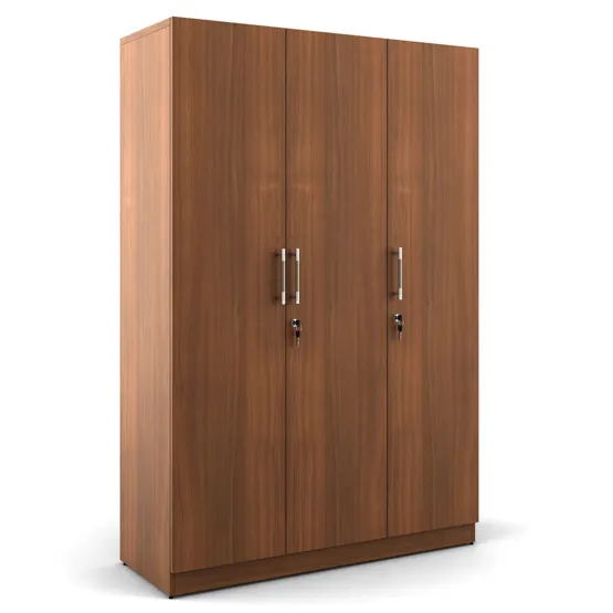 Kosmo Optima 3 Door Wardrobe - Walnut Rigato