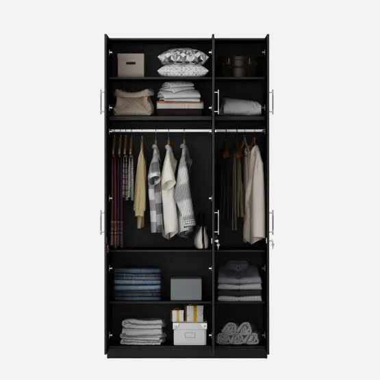 Optima 3 Door Wardrobe With Loft - Natural Wenge