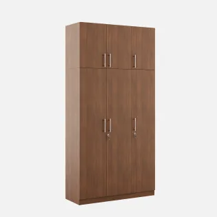 Optima 3 Door Wardrobe With Loft - Walnut Rigato