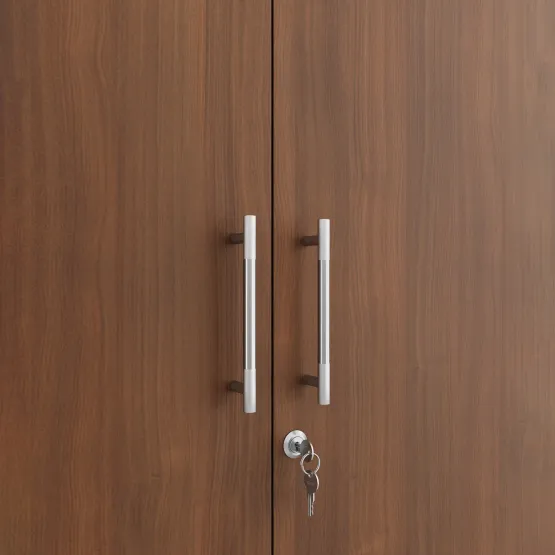 Optima 3 Door Wardrobe With Loft - Walnut Rigato